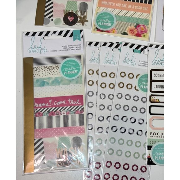 Heidi Swapp Diary Lot of 10 Washi Stickers Photo Flipbook Glitter Reinforcements - Picture 3 of 4